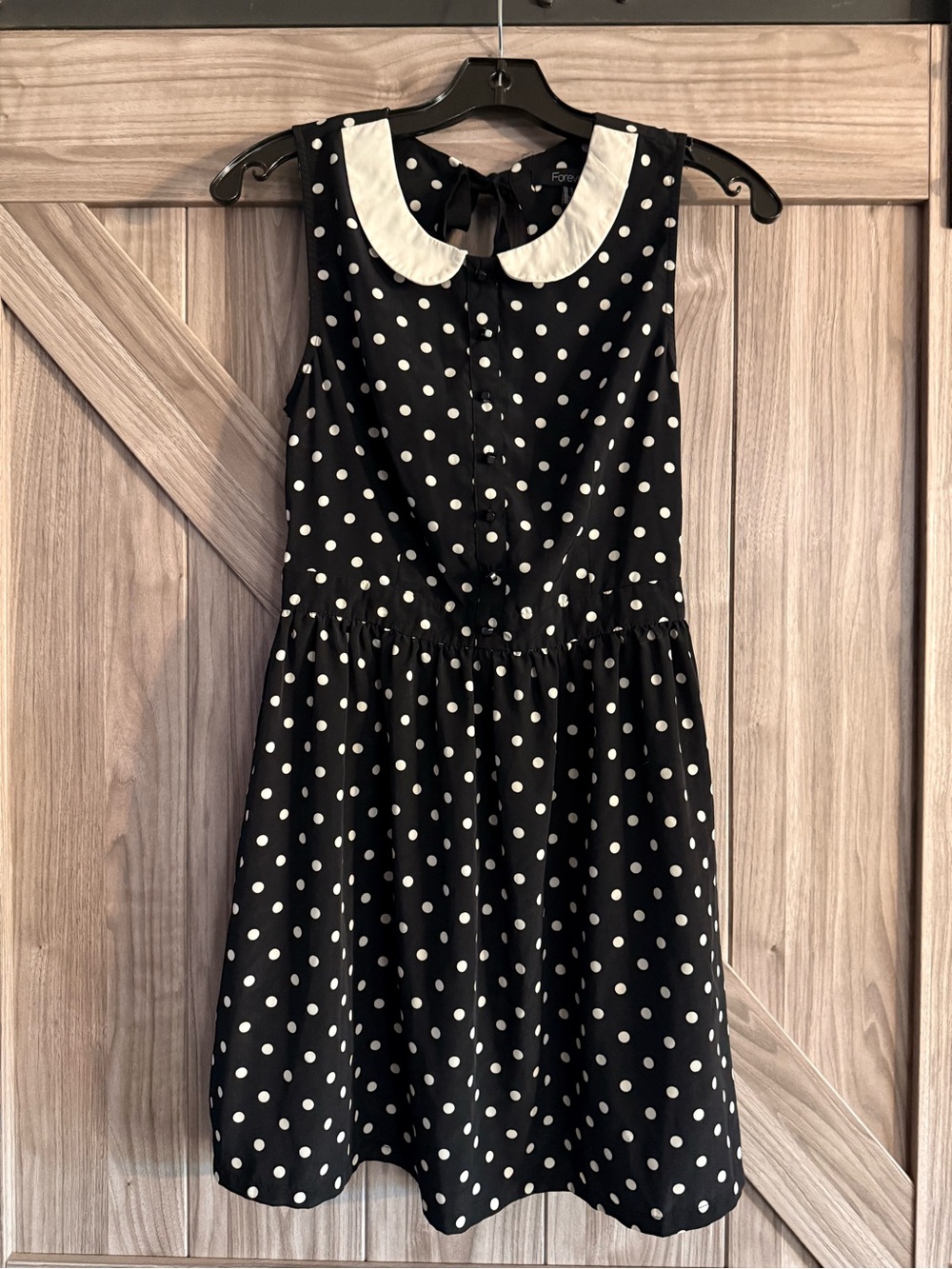 Forever 21 Black and White Polka Dot Dress with Peter Pan Collar